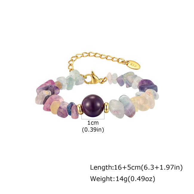 Wholesale Gold Plated Natural Crystal Chip Bracelet