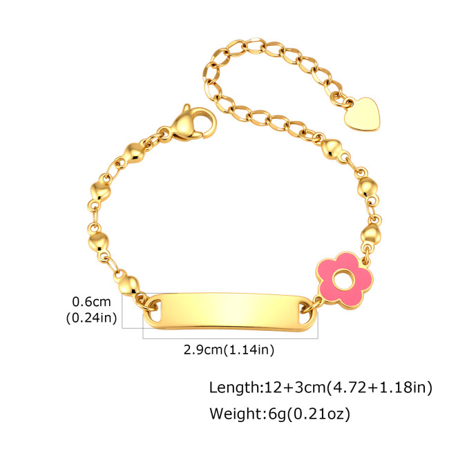 Wholesale Gold Plated Kids Customizable Blank ID Bracelet