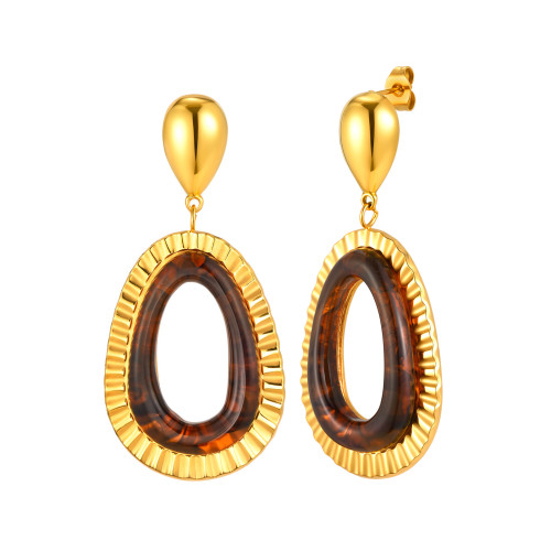 Wholesale Stainless Steel Modern Resin Statement Dangles Earring