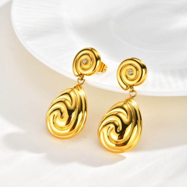 Wholesale Stainless Steel Spiral Earrings