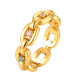 Wholesale CZ Inlay Stainless Steel Cuban Link Ring
