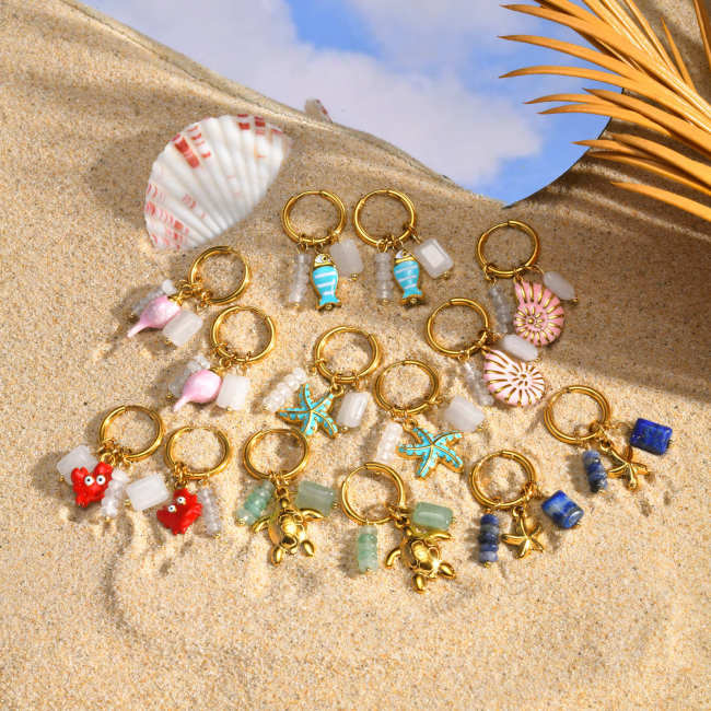 Wholesale Stainless Steel Marine Hoop Earrings