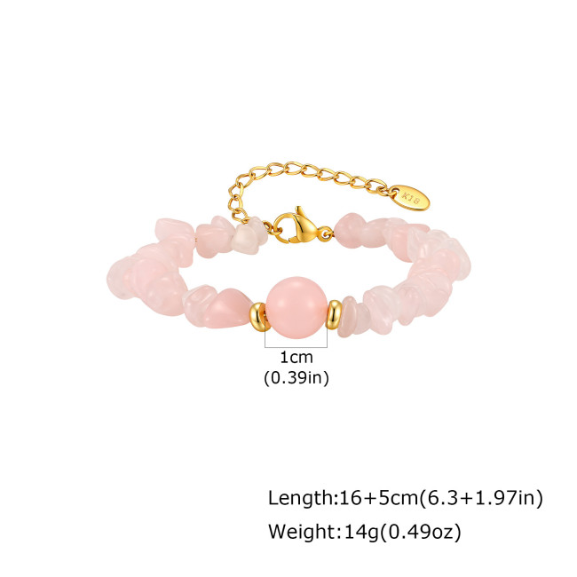 Wholesale Gold Plated Natural Crystal Chip Bracelet