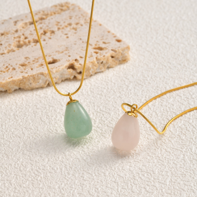 Wholesale Gold Plated Natural Stone Pendant