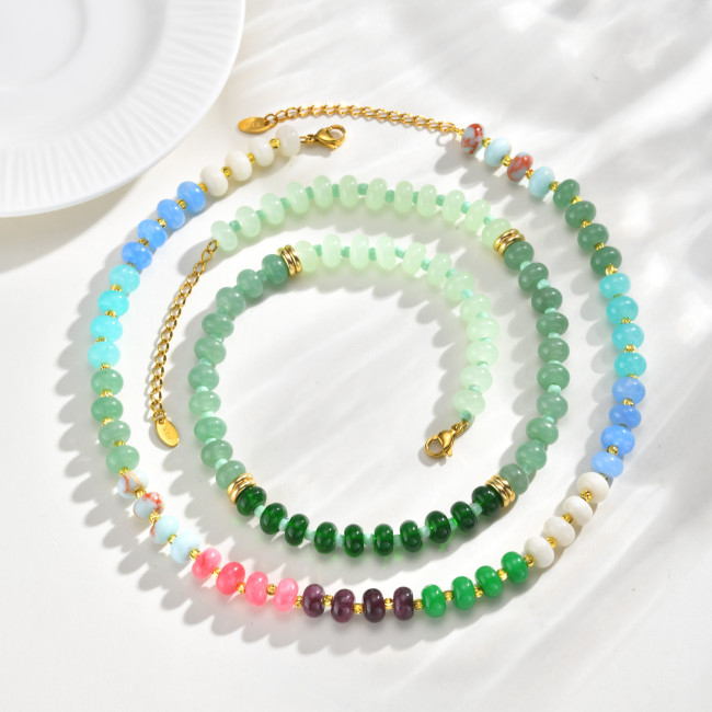 Wholesale Natural Gemstone Abacus Beaded Choker