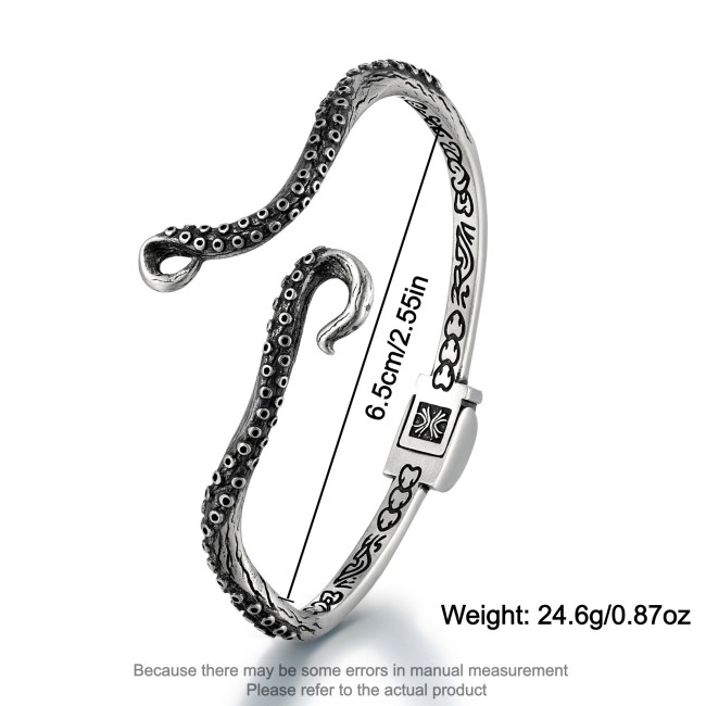 Wholesale Retro Stainless Steel Octopus Tentacle Bangle