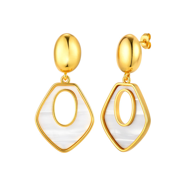 Wholesale Vintage Stainless Steel Shell Earrings