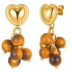 Wholesale Modern Heart Tiger Eye Grape Dangles Earring