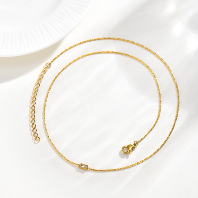 Wholesale Stainless Steel Dainty Crystal Choker