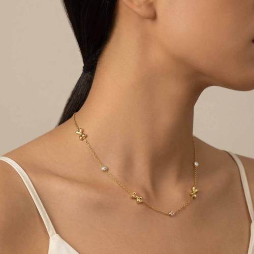 Wholesale Stainless Steel Bow Knot Necklace