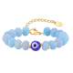 Wholesale Ocean Blue Stone Bead Evil Eye Bracelet