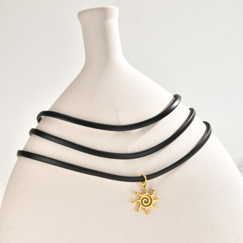 Stainless Steel Leather Necklace