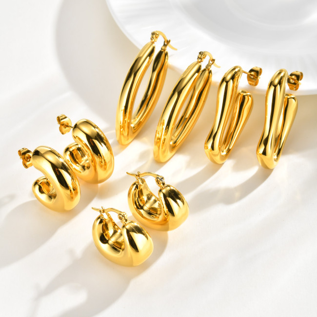 Wholesale Stainless Steel Chunky Hoop Earrings