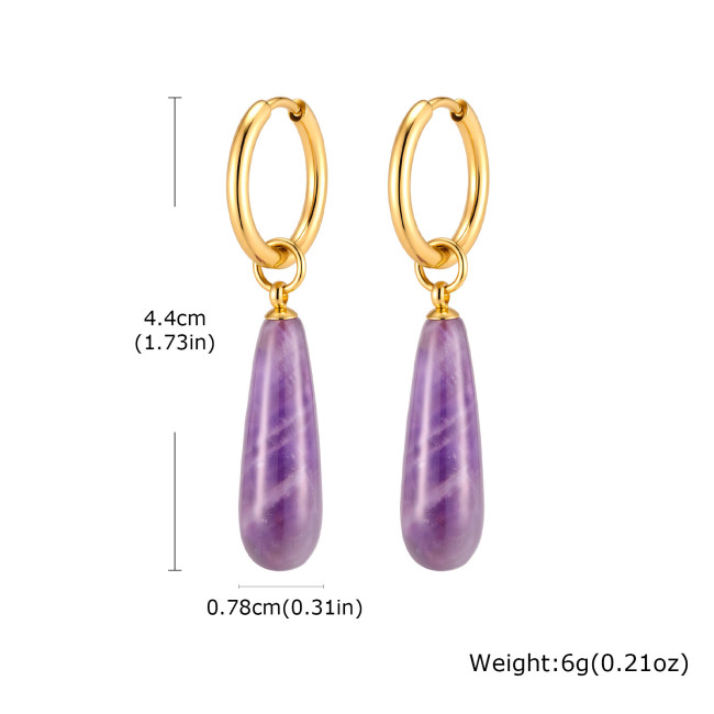 Wholesale Stainless Steel Gemstone Earrings