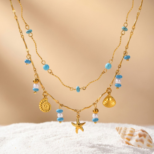 Wholesale Stainless Steel Marine Charm Necklace