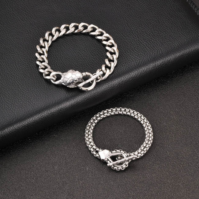 Wholesale Stainless Steel Snake Head Cuban Bracelet
