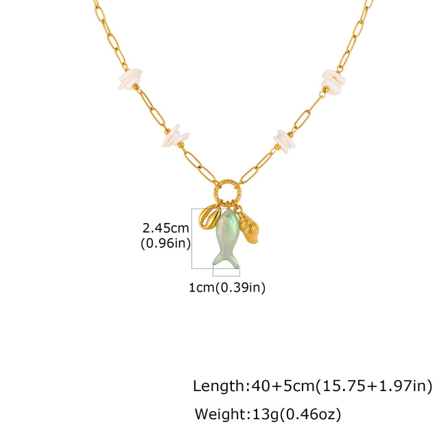 Wholesale Stainless Steel Marine Charm Necklace