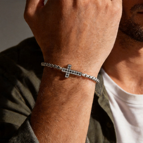 Wholesale Stainless Steel Cross Box Chain Bracelet