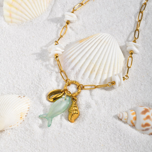 Wholesale Stainless Steel Marine Charm Necklace