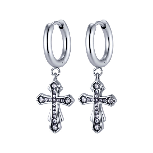 Wholesale Stainless Steel Gothic Cross Earrings