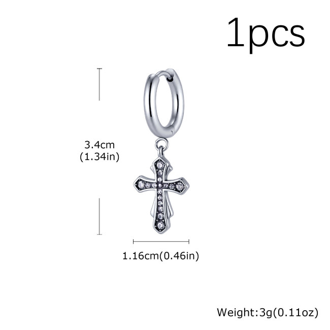 Wholesale Stainless Steel Gothic Cross Earrings