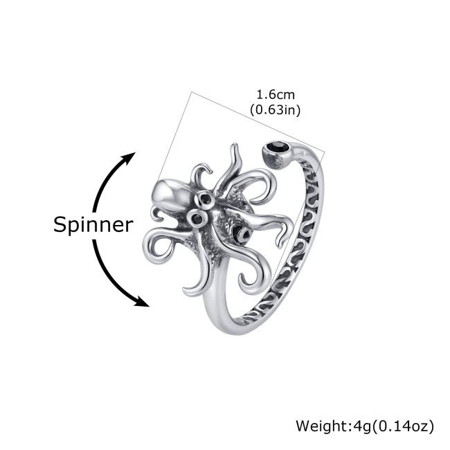 Wholesale Stainless Steel Gothic Octopus Ring