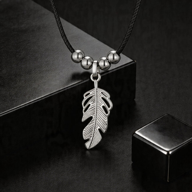 Wholesale Stainless Steel Feather Pendant