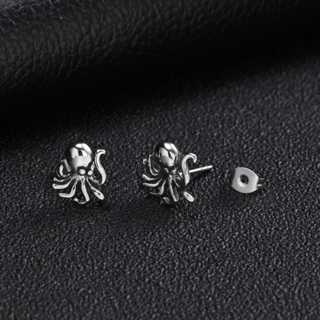 Wholesale Stainless Steel Octopus Stud Earrings