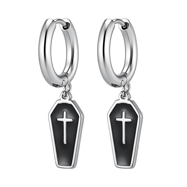 Wholesale Stainless Steel Gothic Coffin Earrings