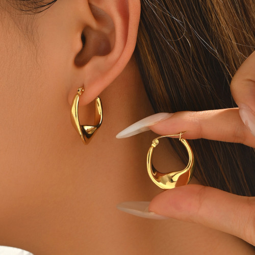 Wholesale Stainless Steel Mobius Twist Earrings