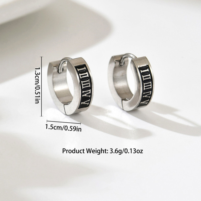 Wholesale Stainless Steel Roman Numeral Huggies