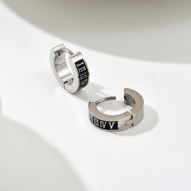 Wholesale Stainless Steel Roman Numeral Huggies