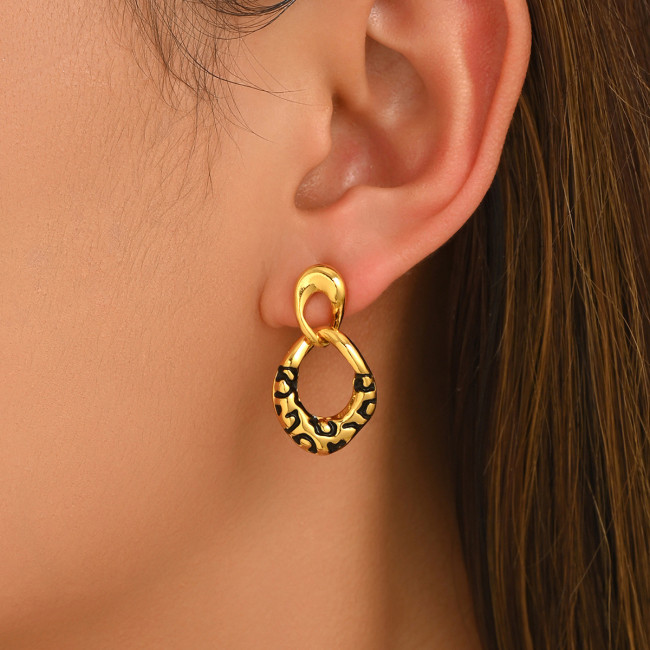 Wholesale Stainless Steel Leopard Earrings