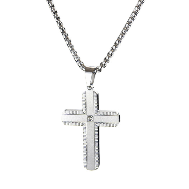 Wholesale Stainless Steel Multi-Color Plated Cross Necklace