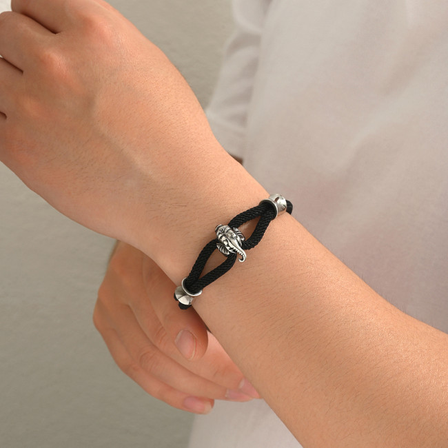 Wholesale Stainless Steel Elephant Cord Bracelet
