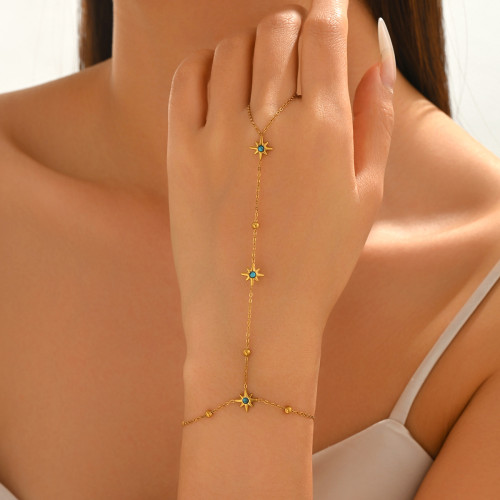 Wholesale Stainless Steel Finger Ring Hand Chain