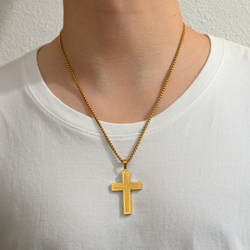 Wholesale Stainless Steel Sunburst Cross Necklace