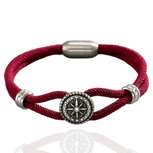 Wholesale Stainless Steel Compass Rope Bracelet