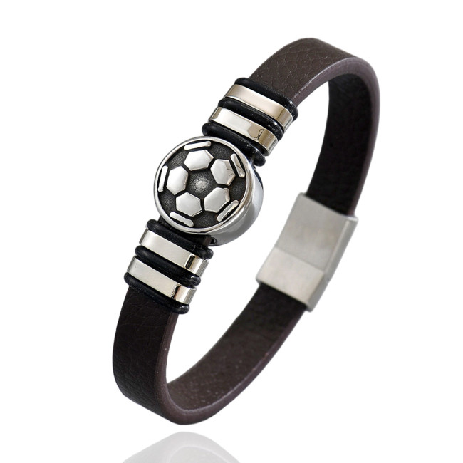 Wholesale Stainless Steel Men's Football Bracelet