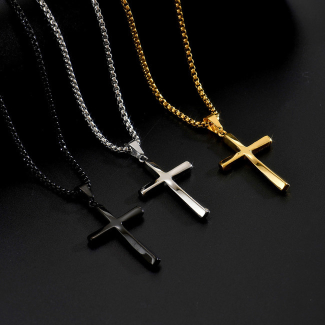 Wholesale Stainless Steel Twisted Cross Necklace