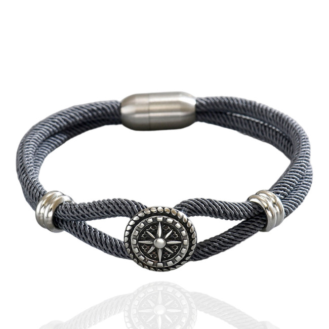 Wholesale Stainless Steel Compass Rope Bracelet