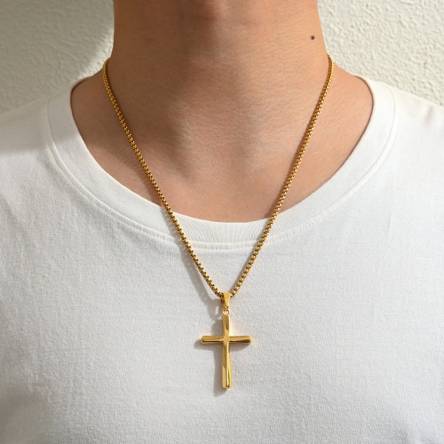 Wholesale Stainless Steel Twisted Cross Necklace