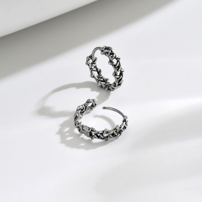 Wholesale Stainless Steel Gothic Woven Hoop Earrings