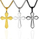 Wholesale Stainless Steel Diamond-Edge Layered Crucifix