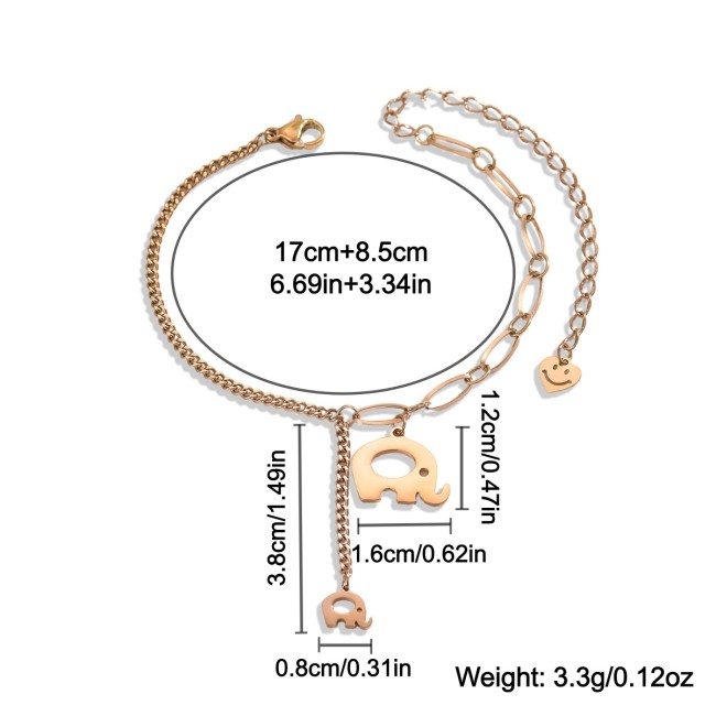 Wholesale Stainless Steel Elephant Charm Bracelet
