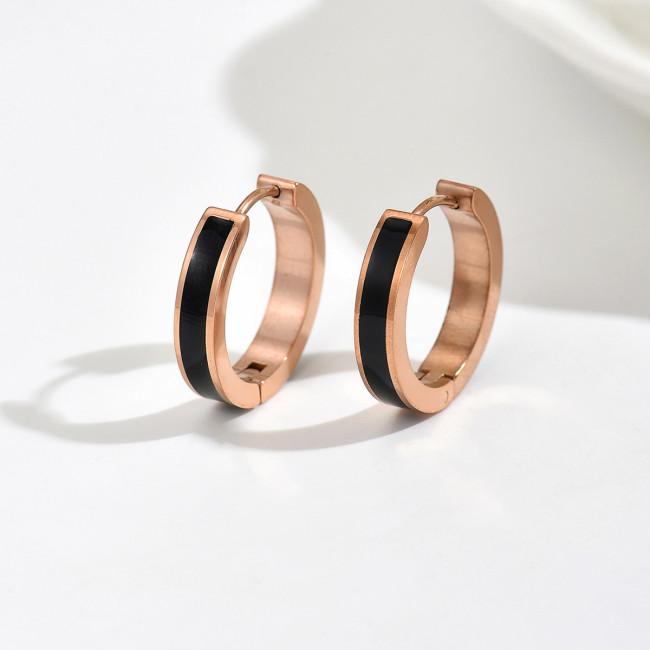 Wholesale Stainless Steel Enamel Hoop Earrings