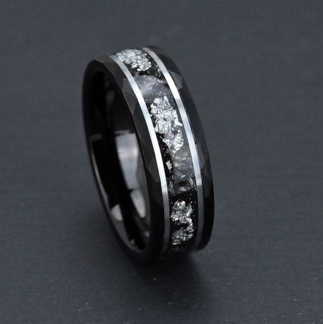 Wholesale Tungsten Carbide Silver Foil Inlay Rings
