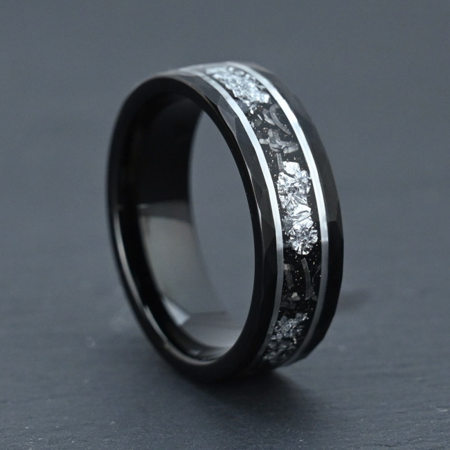 Wholesale Tungsten Carbide Silver Foil Inlay Rings