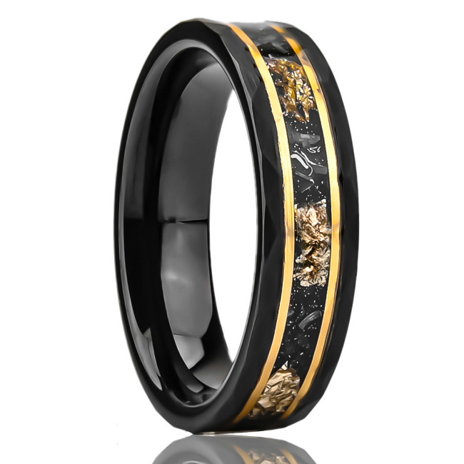 Wholesale Tungsten Carbide Gold Foil Inlay Rings