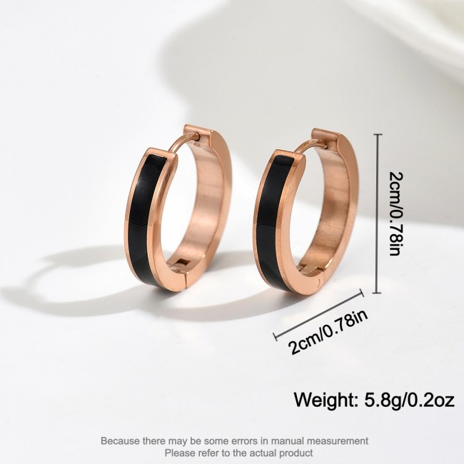 Wholesale Stainless Steel Enamel Hoop Earrings